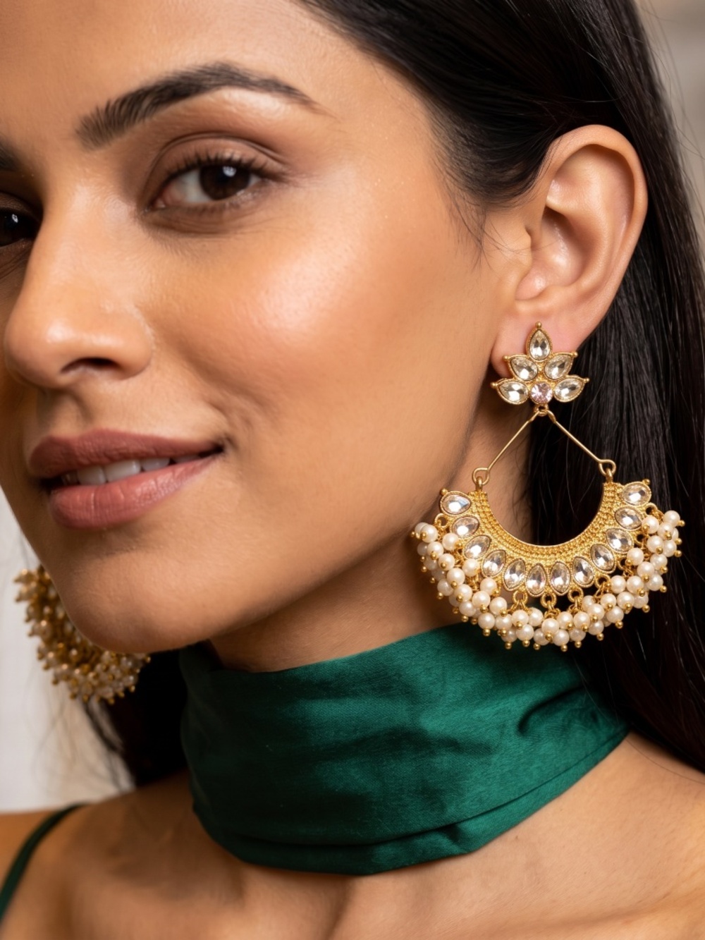GOLD EMBELLISHED DANGLER EARRINGS (C14)